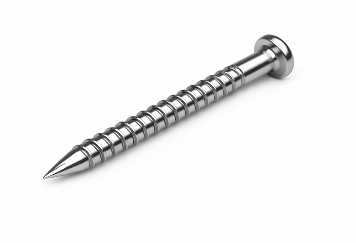 2-1/4" x .113 Bright Screw C1045 Pallet Nail